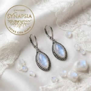 Pendientes de plata y piedra de luna Gotas de Eter Synapsia