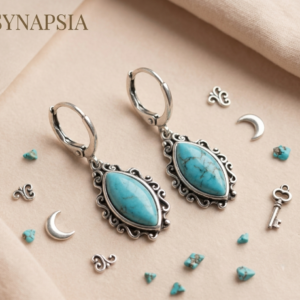 Pendientes de plata de ley y turquesa