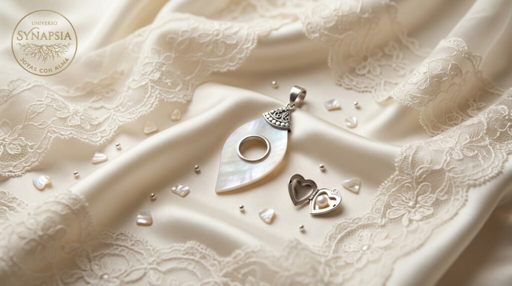 Colgante de Plata y Nácar: Elegancia Atemporal