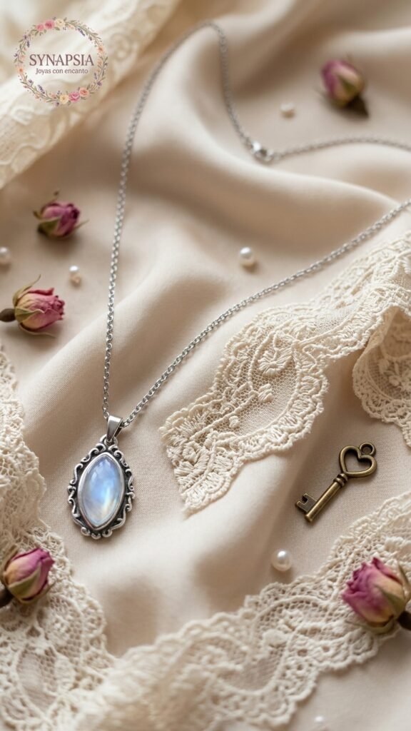 Collar de Plata de ley con Piedra Luna