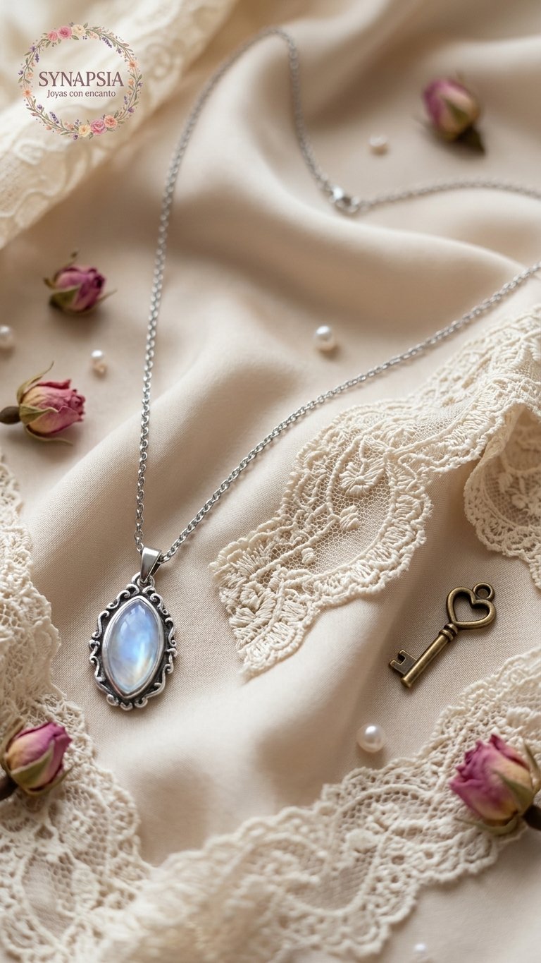 Collar de Plata de ley con Piedra Luna
