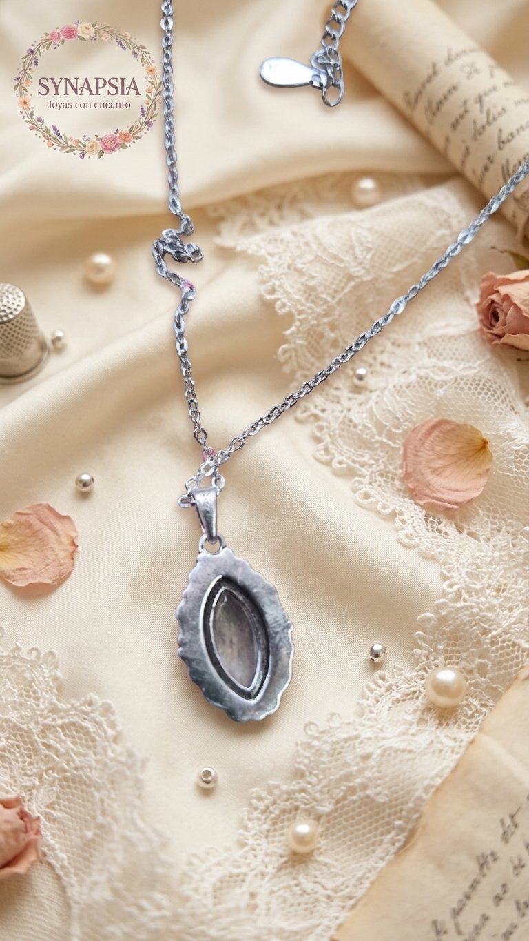 Collar de Plata de ley con Piedra Luna - Imagen 3