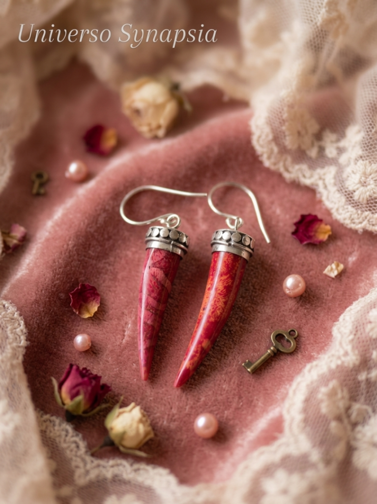Pendientes de Plata de Ley y Coral Rojo