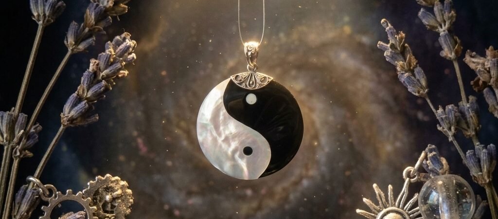 Baile de dualidades: El Arte del Equilibrio con el Colgante Yin Yang de plata Ónix y Nácar
