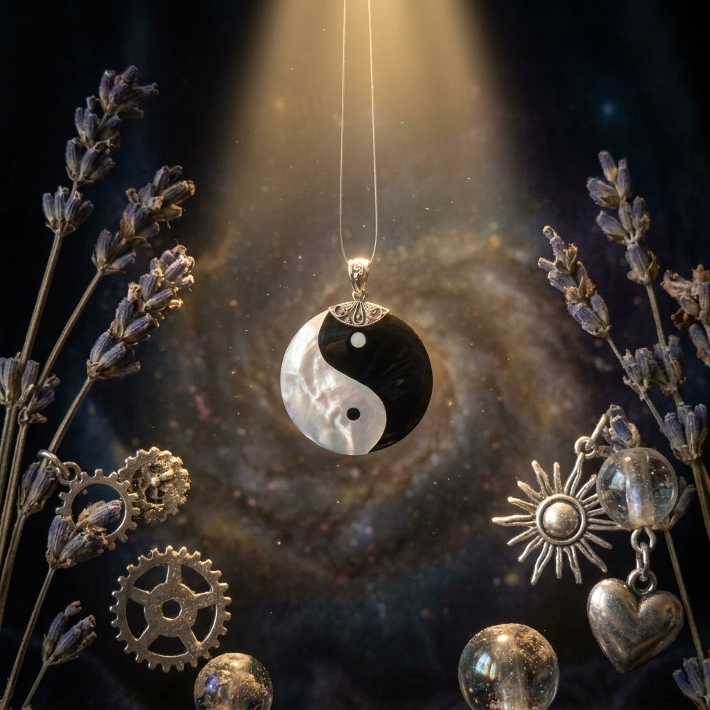 Baile de dualidades: El Arte del Equilibrio con el Colgante Yin Yang de plata Ónix y Nácar