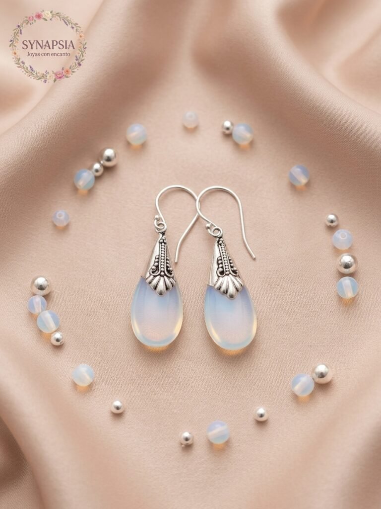 Pendientes de plata y cristal